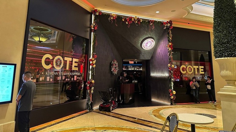 Exterior of the Cote restaurant inside theVenetian Resort hotel