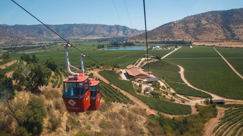 a funicular car overlooking the valley from high up