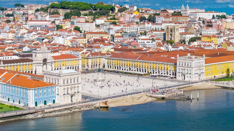 An aerial view of Praça do Comércio, Lisbon