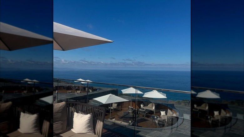 The lobby and library of Akelarre in San Sebastian, Spain
