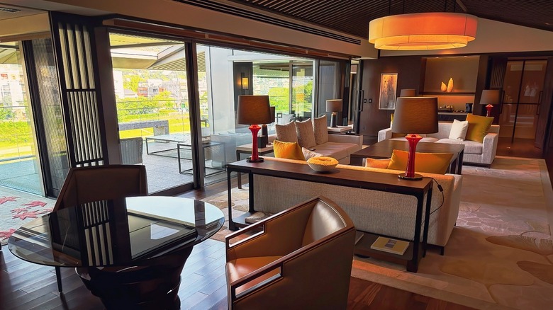 Part of the lobby of the Ritz-Carlton, Kyoto, Japan