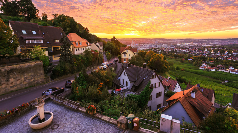 Sunset over Stuttgart Untertürkheim