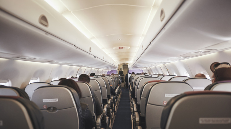 Passengers onboard a commercial flight