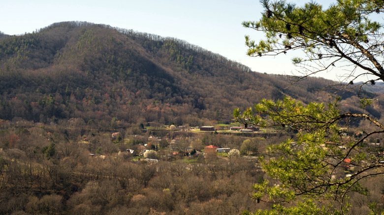 A photo taken from the Appalachian Trail of Hot Springs, North Carolina