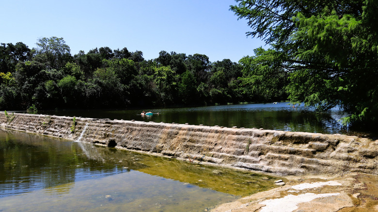 The CCC-built pools on the Blanco River in Blanco State Park