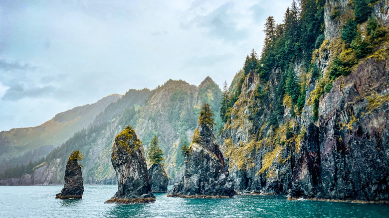 Rock formations outside of Kenai Fjords National Park