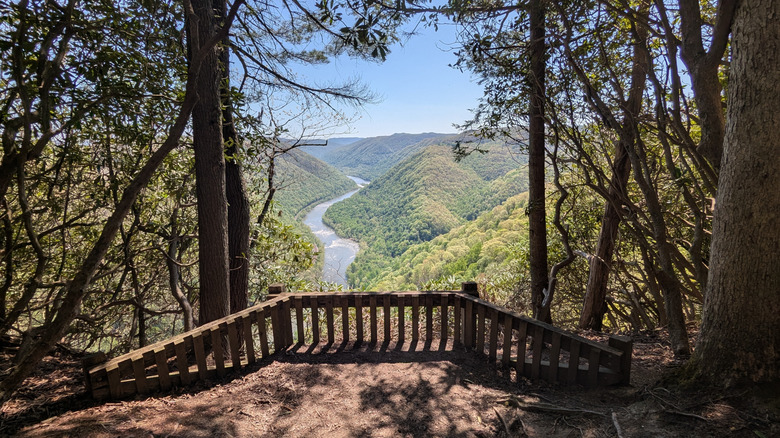 Scenic view of West Virginia's New River Gorge from the Grandview Rim Trail, New River Gorge National Park & Preserve