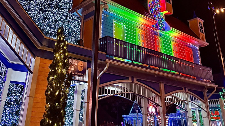 A large Christmas tree stands out during Lake Compounce's Holiday event
