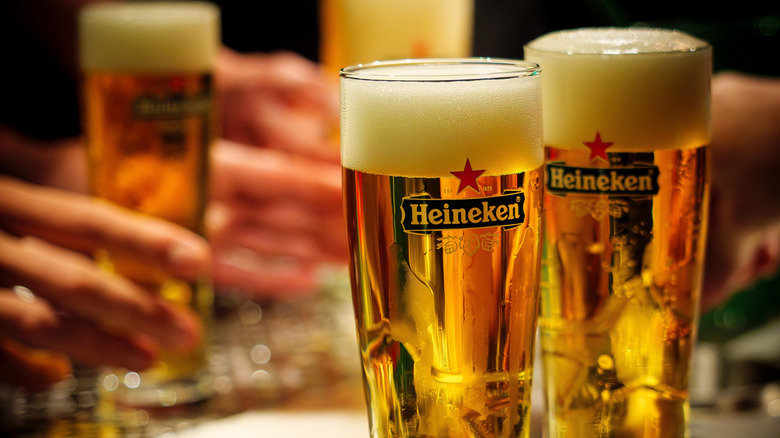 Heineken glasses inside Heineken Experience