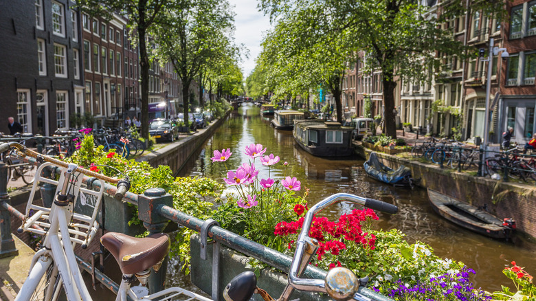 Canal and flowers in Jordaan