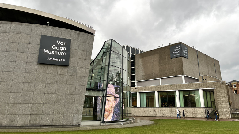 Exterior of the Van Gogh Museum on a cloudy day