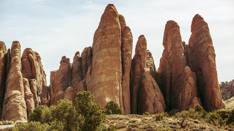 Sandstone fins in Devils Garden in Arches National Park