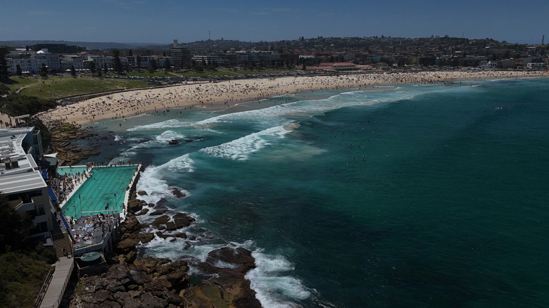 Bondi Beach and Bondi Baths aerial view