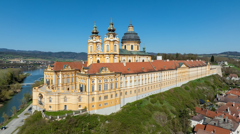 View of baroque Melk Abbey in Austria's Wachau Valley, one of the most famous monastic sites in the world