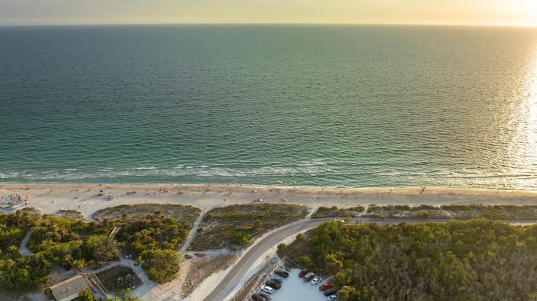 Aerial view of the beach on Manasota Key, Florida