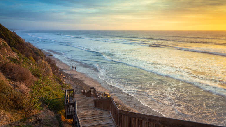 Golden Sun at San Elijo State Beach along the San Diego Coast, CA