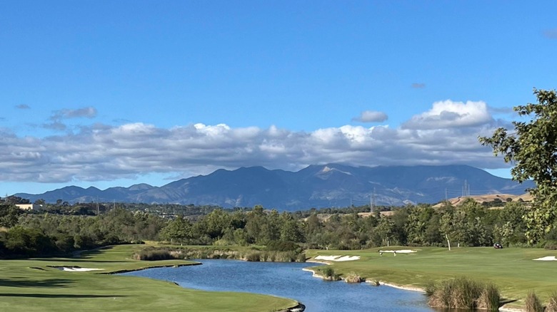 Views of trees and mountains from the Arroyo Trabuco Golf Club