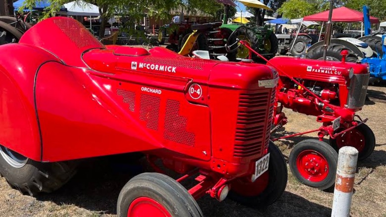 Antique tractors on display at the Antique Gas & Steam Engine Museum in Vista, California