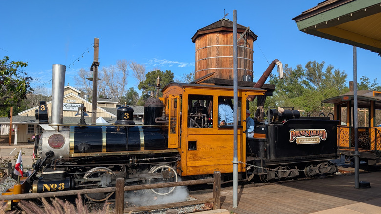 A train at Old Poway Park in Poway, California
