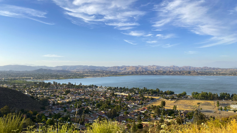 Aerial view of Lake Elsinore, California