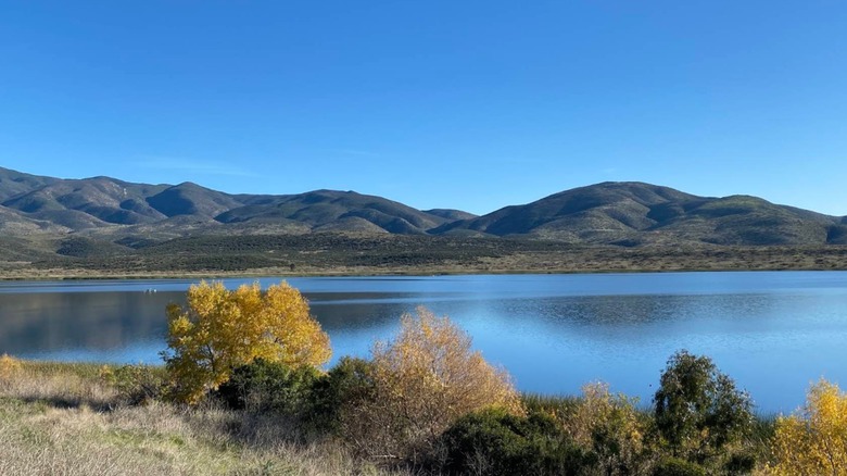 Lower Otay Lake, on Chula Vista's eastern edge, with hills behind the water