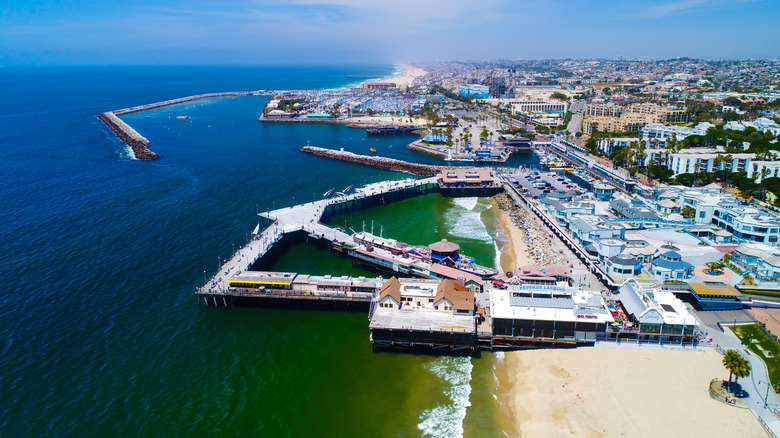 Aerial view of the Redondo Beach Pier in Redondo Beach, California