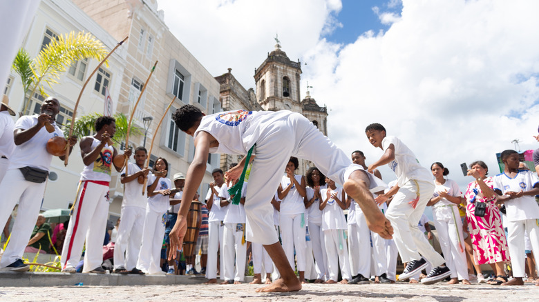 Capoeira martial arts being performed in Salvador da Bahia