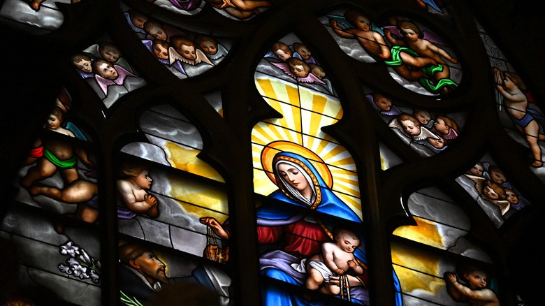 Stained glass window of St. Michael and St. Gudula Cathedral