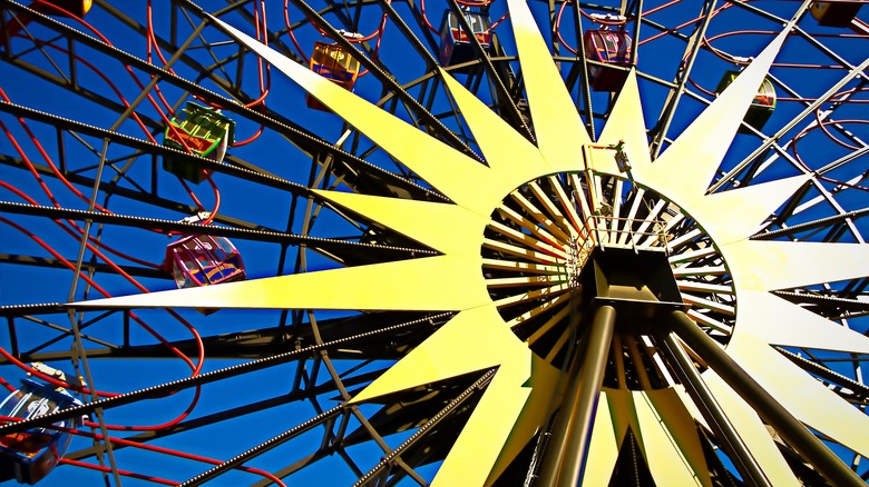Close-up view of the carousel at Disney California Adventure Park