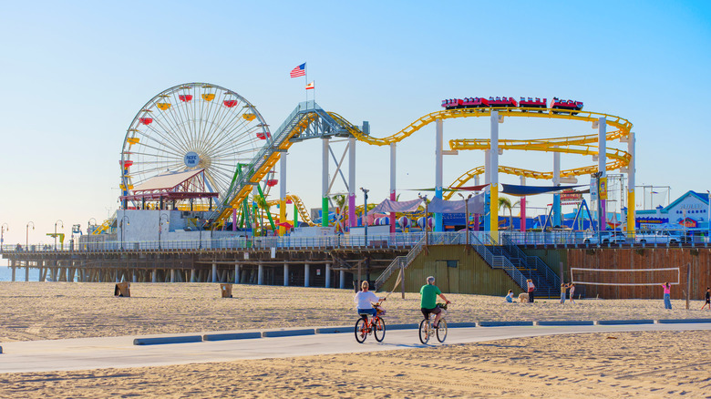 View of the Santa Monica Pier amusement park