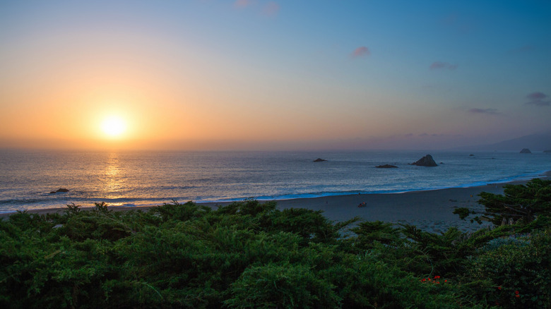 A sunset over Wright's Beach in Sonoma Coast State Park, California.