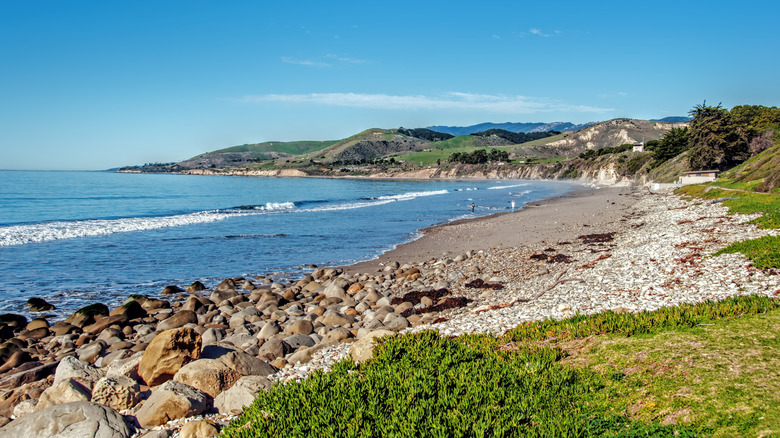 A rocky portion of El Capitán State Beach, California.﻿