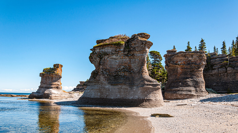 Limestone formations in Mingan Archipelago National Park Reserve