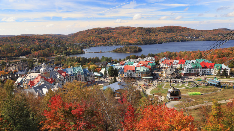 Gondola view of Lac Tremblant in Mont Tremblant National Park