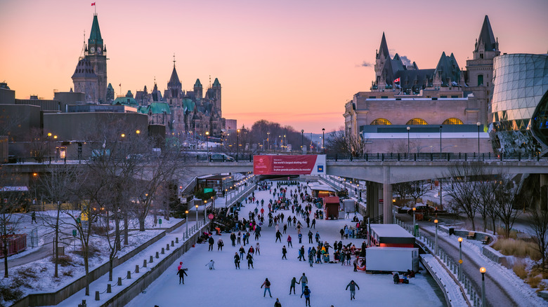 Rideau Canal in Ottawa in winter