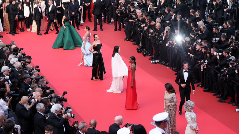 Lola Lolita, Simone Ashley, Alia Bhatt and Jane Fonda attend the closing ceremony red carpet at the 78th annual Cannes Film Festival at Palais des Festivals on May 24, 2025 in Cannes, France