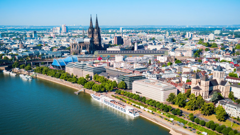 An aerial view of central Cologne