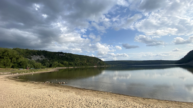 A beach at Devil's Lake State Park in Wisconsin
