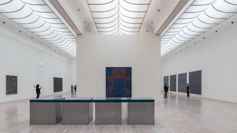 Stark white interior of the K20 Museum of Modern Art in Dusseldorf