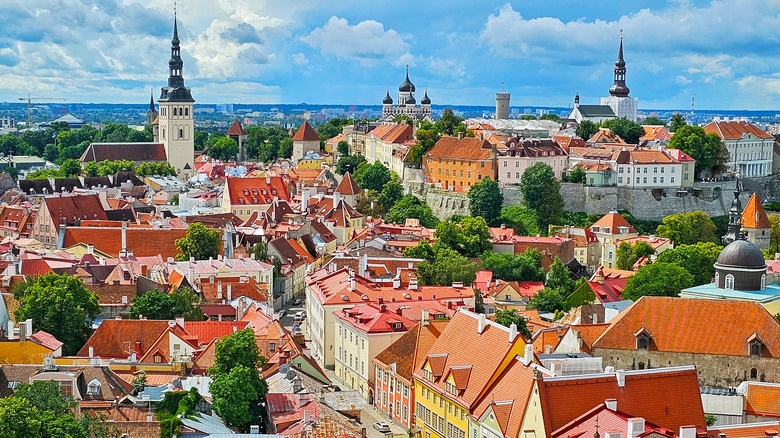 Aerial view of Tallinn, Estonia's medieval Old Town