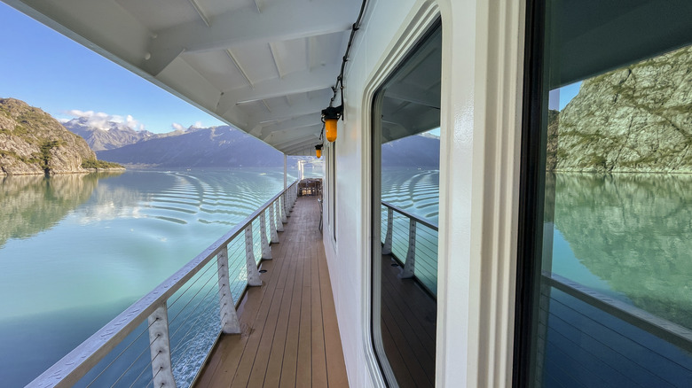 A cruise ship in Glacier Bay, Alaska