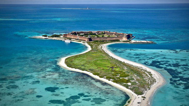 Fort Jefferson at Dry Tortugas National Park as seen from the air