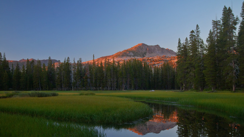 Sunset at Wrights Lake and the Sierra Nevada, in California's Desolation Wilderness outside of Lake Tahoe