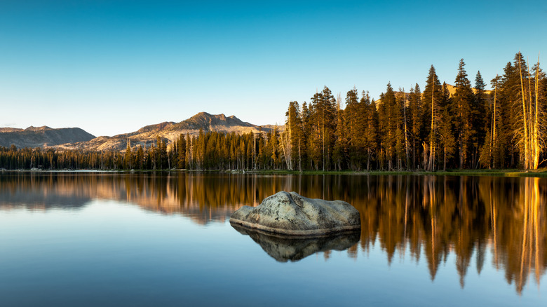 Wrights Lake sunset in the Eldorado National Forest, in California's Sierra Nevada