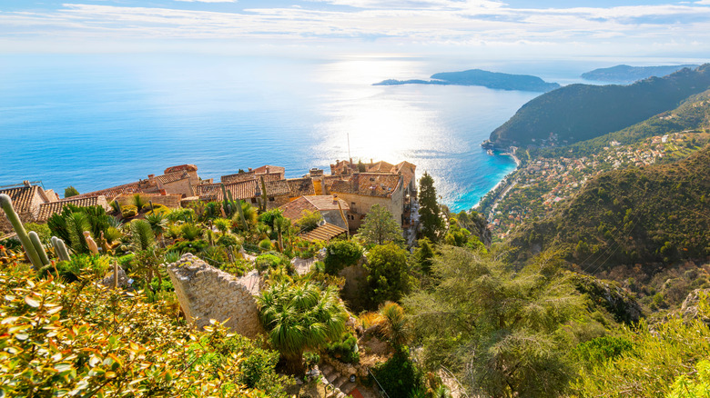 Eze and the Mediterranean from the Eze Exotic Garden