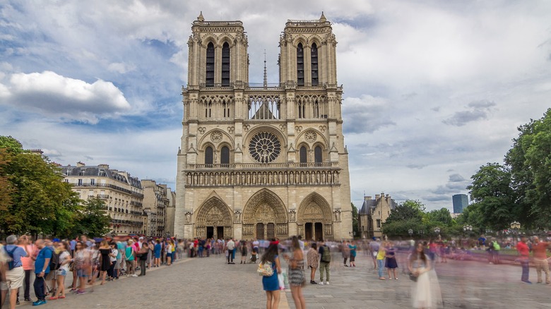 front view of notre-dame and its towers