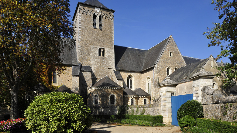 Exterior of the Abbey of Saint-Pierre of Solesmes on a sunny day