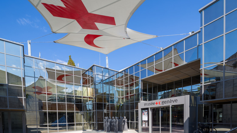 Main entrance to the International Museum of the Red Cross and Red Crescent in Geneva