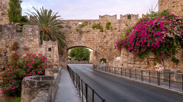 The city wall of Rhodes in Greece
