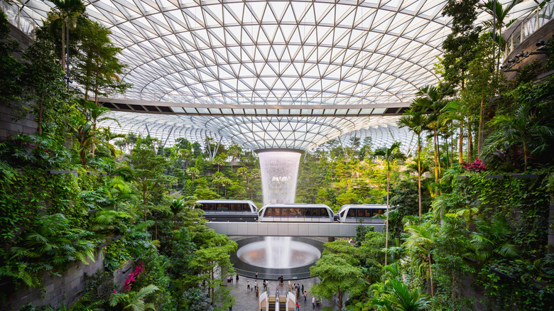 An interior photo of Jewel Changi Airport in Singapore